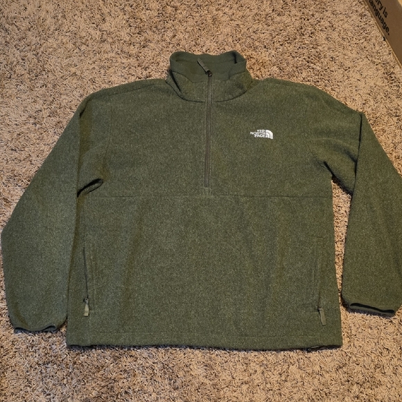 The North Face Olive Green Half-Zip Fleece - Picture 1 of 3